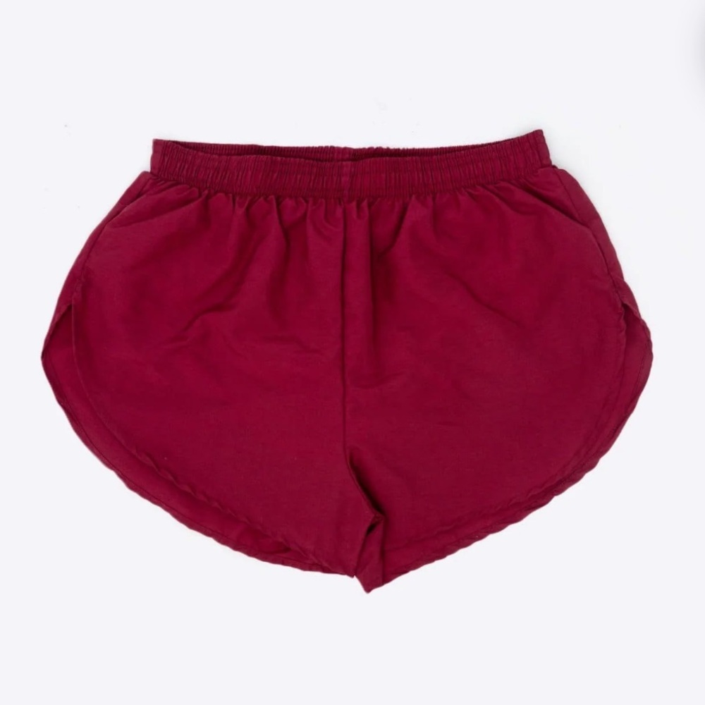 Los Angeles Apparel Burgundy Nylon Taffeta Shorts
